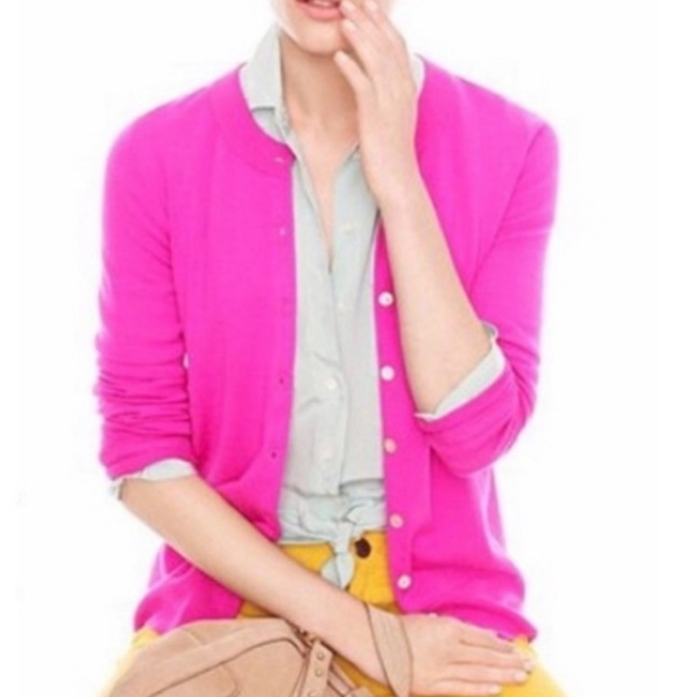 Excellent J.Crew Cardigan XS Pink - Picture 1 of 4
